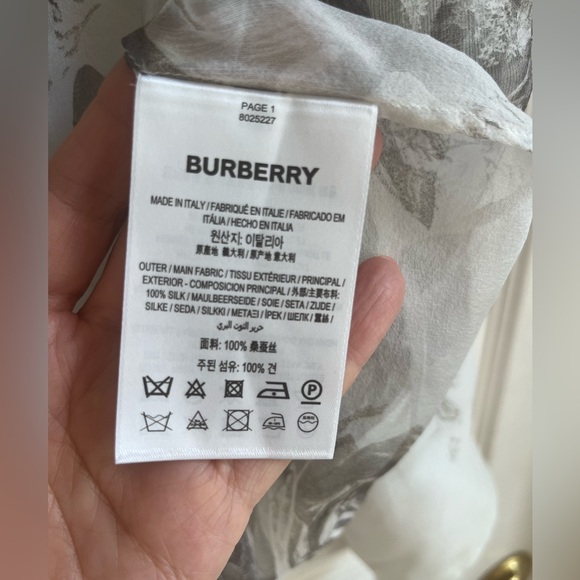 BURBERRY Amelie Bow neck Angel print Mulberry silk sheer long sleeve blouse - Picture 9 of 17